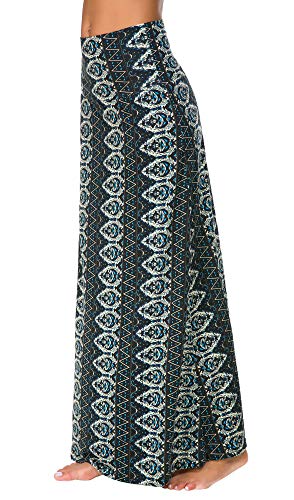 Falda Larga Maxi de Impresión de Estilo Bohemio de Las Mujeres Falda Ocasional (S, 2)