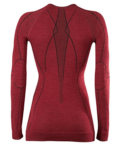 Falke Mujer Wool-Tech de Manga Larga Camiseta de Manga Larga, Mujer, Color Ruby, tamaño S