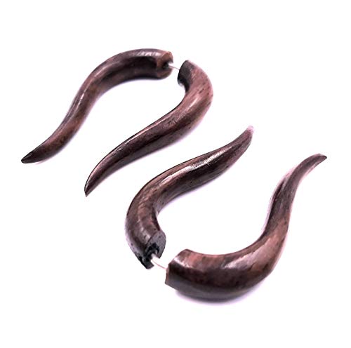 Falso dilatador de madera, pendientes étnicos, para expander Wood Wooden Fake en espiral Falso dilatador de madera, pendientes étnicos, para expander Wood Wooden Fake en espiral