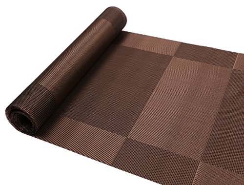 Famibay Vintage Camino de Mesa PVC Camino de Mesa Vinilo Lavables Antideslizantes Marron Camino de Mesa plastico 135cm