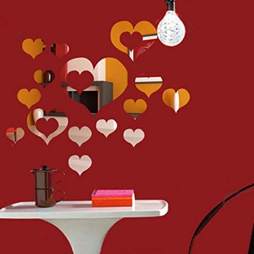 FAMILIZO Inicio 15Pcs 3D del CorazóN ExtraíBle DecoracióN del Arte Pegatinas De Pared Decoración De La Habitación FAMILIZO Inicio 15Pcs 3D del CorazóN ExtraíBle DecoracióN del Arte Pegatinas De Pared Decoración De La Habitación