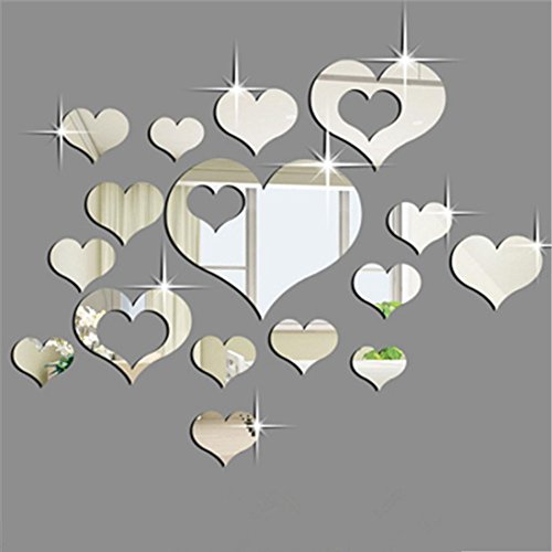 FAMILIZO Inicio 15Pcs 3D del CorazóN ExtraíBle DecoracióN del Arte Pegatinas De Pared Decoración De La Habitación FAMILIZO Inicio 15Pcs 3D del CorazóN ExtraíBle DecoracióN del Arte Pegatinas De Pared Decoración De La Habitación