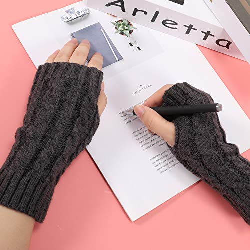 Familybox Guantes Sin Dedos Mujer, 4 Pares Guantes Brazo Manoplas sin dedos Mitones de punto, Calentadores de brazo Mitones Manoplas de punto Mitones Guantes de invierno para Mujeres