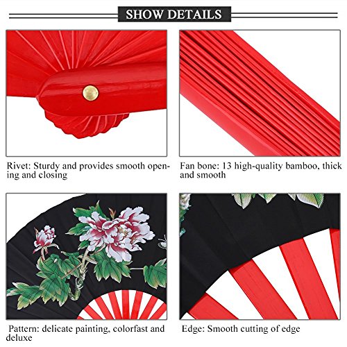 Fan de Tai Chi, Ventilador de Seda Chino de Kung Fu de Artes Marciales de Kung Fu Fan de Seda de Mano Derecha de Wushu Funcionamiento de Danza Ventilador Plegable de Mano de Ventilador(Negro) Fan de Tai Chi, Ventilador de Seda Chino de Kung Fu de Artes Marciales de Kung Fu Fan de Seda de Mano Derecha de Wushu Funcionamiento de Danza Ventilador Plegable de Mano de Ventilador(Negro)