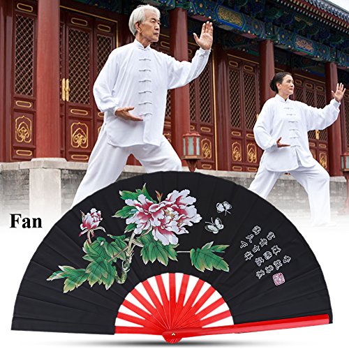 Fan de Tai Chi, Ventilador de Seda Chino de Kung Fu de Artes Marciales de Kung Fu Fan de Seda de Mano Derecha de Wushu Funcionamiento de Danza Ventilador Plegable de Mano de Ventilador(Negro) Fan de Tai Chi, Ventilador de Seda Chino de Kung Fu de Artes Marciales de Kung Fu Fan de Seda de Mano Derecha de Wushu Funcionamiento de Danza Ventilador Plegable de Mano de Ventilador(Negro)