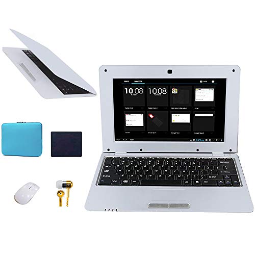 Fancy Cherry® 10 Pulgadas 8GB Android Laptop Netbook Laptop Ultrabook Cámara WiFi HDMI Netflix Youtube (Bolsa para Laptop + Mouse + Mouse + Auricular)