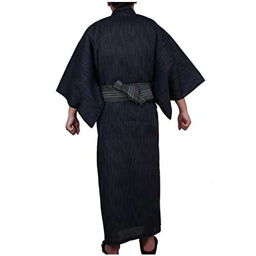 Fancy Pumpkin Kimono japonés de Yukata de los hombres de Jinbei Kimono casero de la bata del pijama del traje # 09 [talla L]