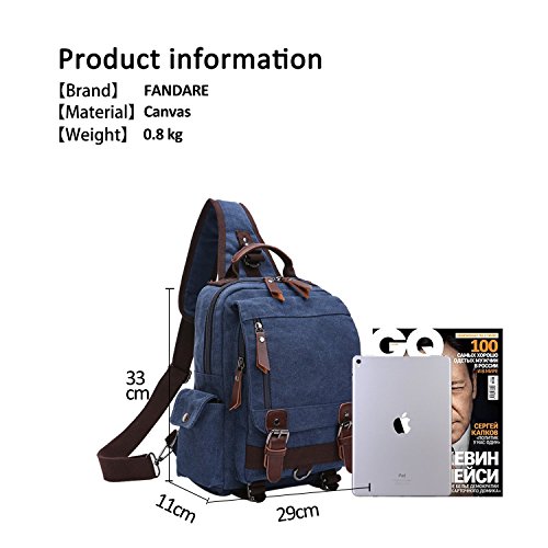 FANDARE Unisexo Bolso Pecho Lienzo Bolsos de Hombre Sling Crossbody Bag Mujer Bolsos Cruzados Bandoleras Cruzada Mochilas para Viaje Deportes Gimnasio Senderismo Ciclismo Montañismo FANDARE Unisexo Bolso Pecho Lienzo Bolsos de Hombre Sling Crossbody Bag Mujer Bolsos Cruzados Bandoleras Cruzada Mochilas para Viaje Deportes Gimnasio Senderismo Ciclismo Montañismo