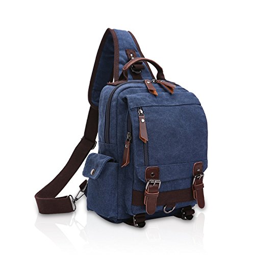 FANDARE Unisexo Bolso Pecho Lienzo Bolsos de Hombre Sling Crossbody Bag Mujer Bolsos Cruzados Bandoleras Cruzada Mochilas para Viaje Deportes Gimnasio Senderismo Ciclismo Montañismo