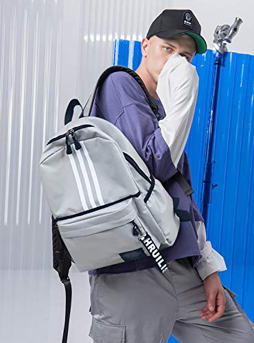 FANDARE Unisexo Mochila Bolsa de Escuela Hombres/Mujeres School Bag Adolescente Mochila Niña/Niño Viaje Mochilas Camping Daypack Poliéster Gris FANDARE Unisexo Mochila Bolsa de Escuela Hombres/Mujeres School Bag Adolescente Mochila Niña/Niño Viaje Mochilas Camping Daypack Poliéster Gris