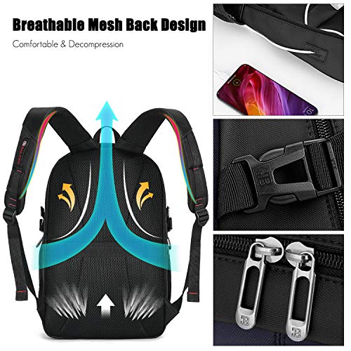 FANDARE Unisexo Mochila Laptop Mochila Ordenador Portatil 15.6 Pulgadas Mochilas Escolares con Puerto de Carga USB para Mujer Hombre Diario Negocio Trabajo Viaje Bolsas Escolares Gris FANDARE Unisexo Mochila Laptop Mochila Ordenador Portatil 15.6 Pulgadas Mochilas Escolares con Puerto de Carga USB para Mujer Hombre Diario Negocio Trabajo Viaje Bolsas Escolares Gris