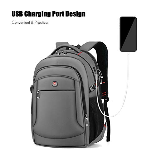 FANDARE Unisexo Mochila Laptop Mochila Ordenador Portatil 15.6 Pulgadas Mochilas Escolares con Puerto de Carga USB para Mujer Hombre Diario Negocio Trabajo Viaje Bolsas Escolares Gris FANDARE Unisexo Mochila Laptop Mochila Ordenador Portatil 15.6 Pulgadas Mochilas Escolares con Puerto de Carga USB para Mujer Hombre Diario Negocio Trabajo Viaje Bolsas Escolares Gris