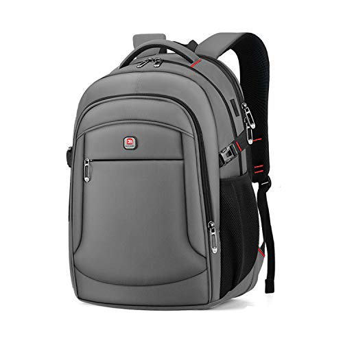 FANDARE Unisexo Mochila Laptop Mochila Ordenador Portatil 15.6 Pulgadas Mochilas Escolares con Puerto de Carga USB para Mujer Hombre Diario Negocio Trabajo Viaje Bolsas Escolares Gris