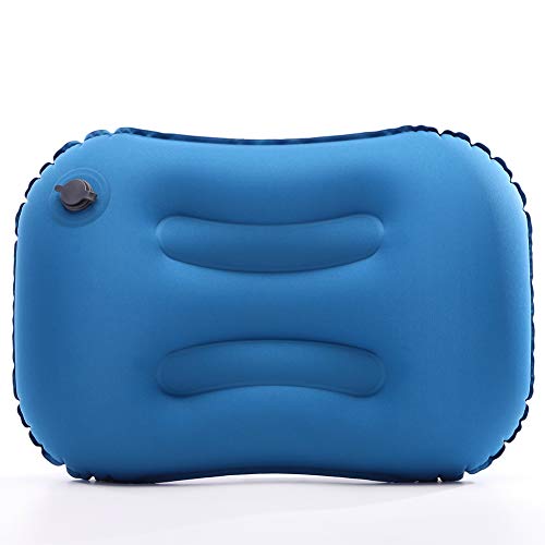 FANDE Almohada de Viaje Inflable, Almohada Hinchable, Almohada Inflable Ultraligera, Compresible, Plegable, Hinchable Pillow para Camping, Viaje, Exterior (Azul)