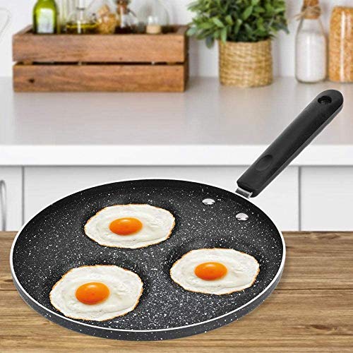 FANDE Sartén de Huevo de Aluminio de 3 Tazas Sartén Antiadherente,Huevo Frito Panqueque Pan Herramienta De Cocina,Sartén Antiadherente,para Huevos y Tortitas, escalfar Huevos.