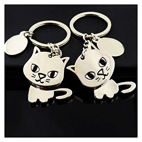 Fangzwl Llavero de Mujer Hombros Hot Hombres Nuevo Perro DE AGUJERA Metal Caja DE Caja DE Mayores Accesorios Mejores Mejor Regalo (Color : 1PCS Cat)