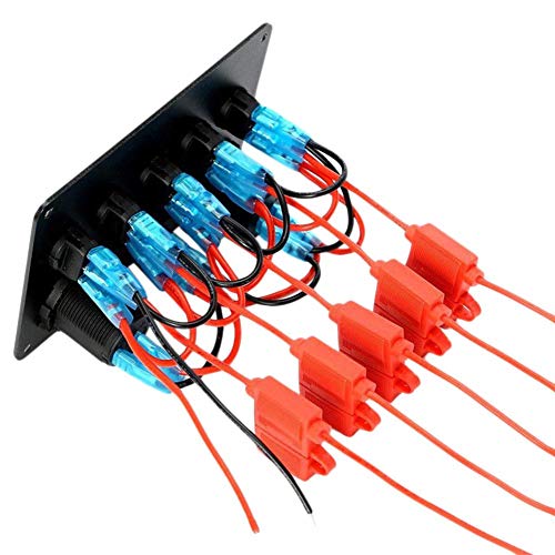 FANMURAN Panel de control de 5 interruptores LED Rocker 12 V/24 V coche barco marino 2 USB y voltímetro. FANMURAN Panel de control de 5 interruptores LED Rocker 12 V/24 V coche barco marino 2 USB y voltímetro.