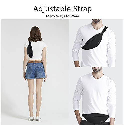 Fanny Pack - Riñonera Unisex con Conector para Auriculares y 3 Bolsillos con Cremallera, cinturón Ajustable, Bolsa para Entrenamiento al Aire Libre, Viajes, Casual, Correr, Senderismo (Negro) Fanny Pack - Riñonera Unisex con Conector para Auriculares y 3 Bolsillos con Cremallera, cinturón Ajustable, Bolsa para Entrenamiento al Aire Libre, Viajes, Casual, Correr, Senderismo (Negro)