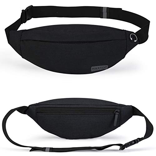 Fanny Pack - Riñonera Unisex con Conector para Auriculares y 3 Bolsillos con Cremallera, cinturón Ajustable, Bolsa para Entrenamiento al Aire Libre, Viajes, Casual, Correr, Senderismo (Negro) Fanny Pack - Riñonera Unisex con Conector para Auriculares y 3 Bolsillos con Cremallera, cinturón Ajustable, Bolsa para Entrenamiento al Aire Libre, Viajes, Casual, Correr, Senderismo (Negro)