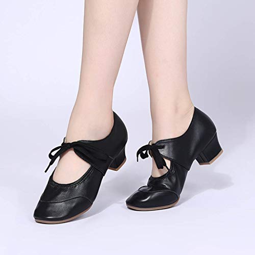 Fannyfuny Zapatos Mujeres Mocasines de Tacón Alto Bailando Rumba Waltz Prom Ballroom Latin Ballet Dance Singles Shoes Cómodas Zapatillas 34-42