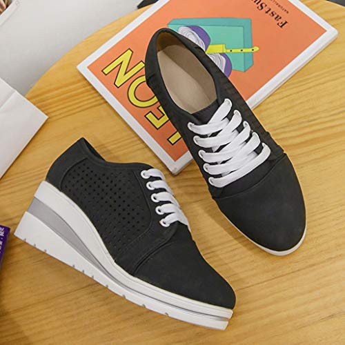 Fannyfuny Zapatos para Correr Mujer Zapatillas de Deportivo Sneakers Ligeros Zapatos Casuales de Deporte Low Top Calzado Transpirables Fitness Comodos Zapatillas de Cuña (37 EU, Negro) Fannyfuny Zapatos para Correr Mujer Zapatillas de Deportivo Sneakers Ligeros Zapatos Casuales de Deporte Low Top Calzado Transpirables Fitness Comodos Zapatillas de Cuña (37 EU, Negro)