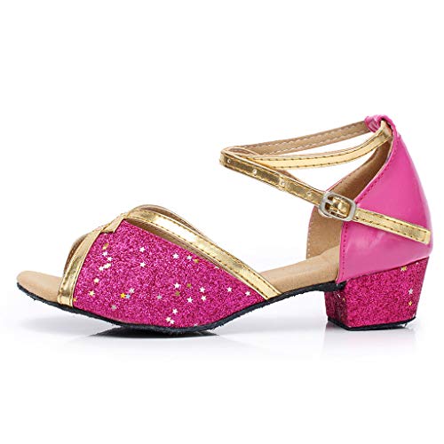 Fannyfuny_Zapatos de Bebé Niño Niña Verano Zapatos de Tango Latino Arco Princesa Sandalias Perla Zapatitos de Tacón Bebé Niña Primavera Verano Zapatillas de Baile Niñas