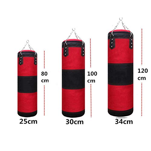 Fansport 11 pcs Saco De Boxeo,Punching Bag Sin Relleno Con Guantes De Entrenamiento Tailandeses Con Soporte Pared Cadena (120cm)