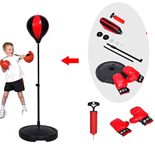 Fansport Juego de Boxeo para niños Juego de Saco de Boxeo de diversión interactiva Base de Soporte de Boxeo Bola de perforación