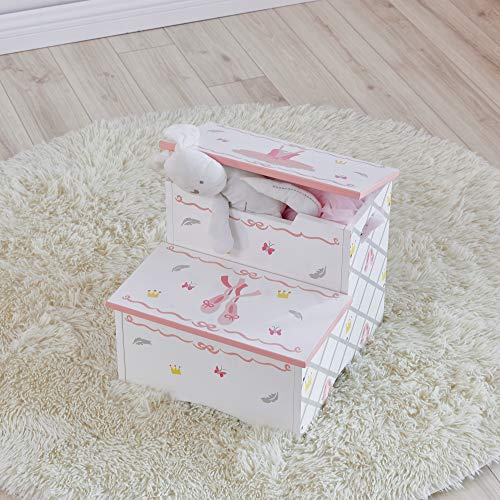 Fantasy Fields Swan Lake Ballerina Step Stool | Muebles de madera pintados a mano para niños