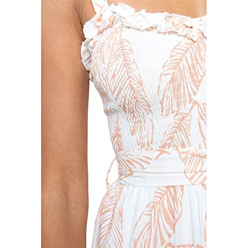 Fanvone - Vestido de Verano para Mujer, para Verano, para Verano, para Mujer, con impresión de Falda, Largo, sin Mangas, con Correa y Espalda Abierta, elástico, Color Carne, pequeño