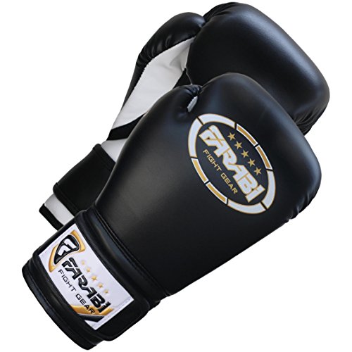FARABI 8oz Junior Boxing Gloves Kids Boxing Gloves 8-oz Boxing Gloves Sparring, Training Bag Mitt Gloves for Punching, Sparring, Workout, Training (8-OZ, Black) FARABI 8oz Junior Boxing Gloves Kids Boxing Gloves 8-oz Boxing Gloves Sparring, Training Bag Mitt Gloves for Punching, Sparring, Workout, Training (8-OZ, Black)