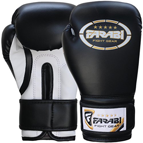 FARABI 8oz Junior Boxing Gloves Kids Boxing Gloves 8-oz Boxing Gloves Sparring, Training Bag Mitt Gloves for Punching, Sparring, Workout, Training (8-OZ, Black) FARABI 8oz Junior Boxing Gloves Kids Boxing Gloves 8-oz Boxing Gloves Sparring, Training Bag Mitt Gloves for Punching, Sparring, Workout, Training (8-OZ, Black)