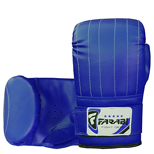 FARABI Boxeo Saco Boxeo Guantes MMA Guantes Guante Guantes de Entrenamiento (Blue, S)