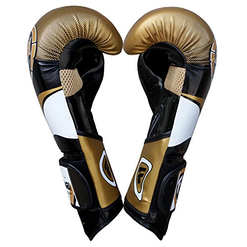 Farabi Boxing Gloves Boxing Gloves for Training Punching Sparring Muay Thai Kickboxing Gloves (Golden, 14Oz)