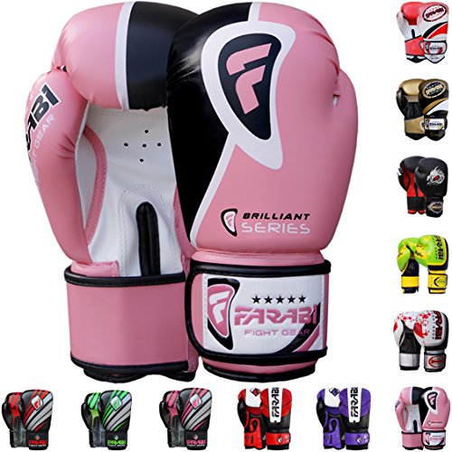 Farabi Boxing Gloves Boxing Gloves for Training Punching Sparring Muay Thai Kickboxing Gloves (Pink, 16Oz) Farabi Boxing Gloves Boxing Gloves for Training Punching Sparring Muay Thai Kickboxing Gloves (Pink, 16Oz)