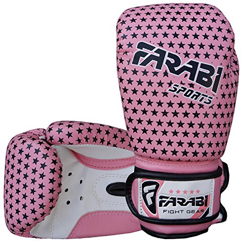 Farabi Boxing Gloves Kids Junior Muay Thai Kick Boxing Training MMA Punching Gloves (Star Pink, 4OZ) Farabi Boxing Gloves Kids Junior Muay Thai Kick Boxing Training MMA Punching Gloves (Star Pink, 4OZ)