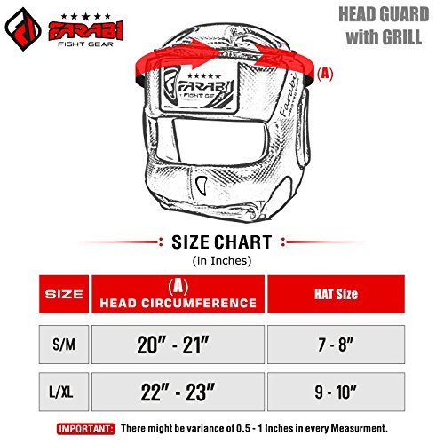 Farabi Boxing MMA Muay Thai Fitness Kick Boxing Head Guard Head Protector Helmet Front Bar (Red & Black, L/XL) Farabi Boxing MMA Muay Thai Fitness Kick Boxing Head Guard Head Protector Helmet Front Bar (Red & Black, L/XL)