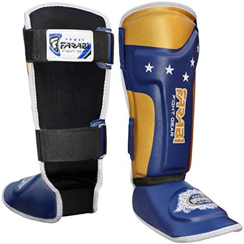 Farabi empeine Espinilleras Guardia Kids Junior protector Kick Boxing Muay Thai Formación Par de tamaño normal Farabi empeine Espinilleras Guardia Kids Junior protector Kick Boxing Muay Thai Formación Par de tamaño normal