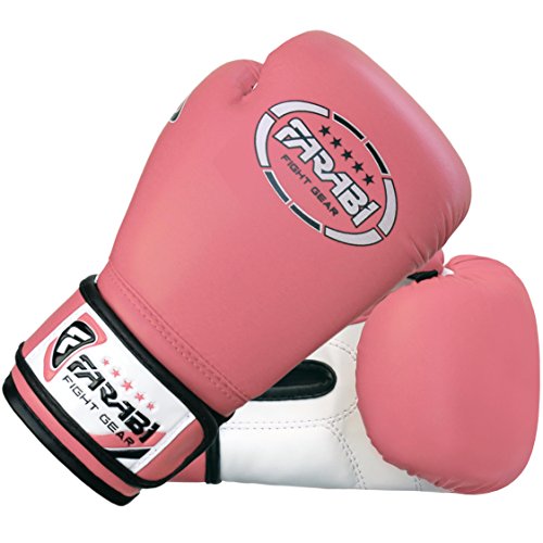 Farabi Fight Gear - Guantes de boxeo infantiles (talla 6oz), color rosa