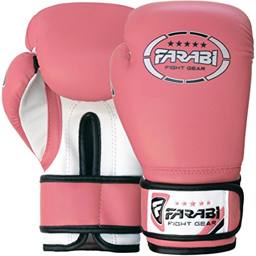 Farabi Fight Gear - Guantes de boxeo infantiles (talla 6oz), color rosa