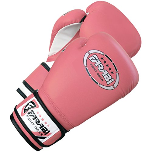 Farabi Fight Gear - Guantes de boxeo infantiles (talla 6oz), color rosa