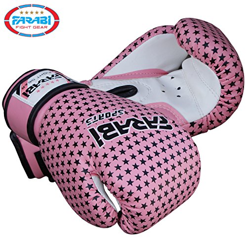 FARABI Kids Boxeo Guantes, Junior 4oz MMA Muay Thai y Kickboxing Guantes de Boxeo, Guantes de Entrenamiento (Estrellas de Color Rosa) FARABI Kids Boxeo Guantes, Junior 4oz MMA Muay Thai y Kickboxing Guantes de Boxeo, Guantes de Entrenamiento (Estrellas de Color Rosa)