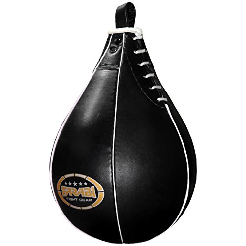 FARABI Leather Speed Ball Black Muay Thai MMA Material Arts Speed Ball MMA Speed Ball Workout Speed Ball Training Speed Ball Punching Speed Ball Boxing Speedball Punching Workout Speed Ball