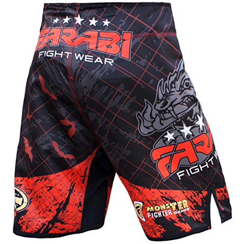 Farabi MMA Boxing Kickboxing Muay Thai Mix Martial Arts Cage Fighting Training Gym Wear Clothing Shorts Trunks (X-Large)