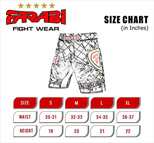 Farabi MMA Boxing Kickboxing Muay Thai Mix Martial Arts Cage Fighting Training Gym Wear Clothing Shorts Trunks (X-Large)