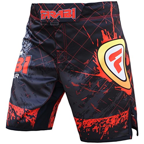 Farabi MMA Boxing Kickboxing Muay Thai Mix Martial Arts Cage Fighting Training Gym Wear Clothing Shorts Trunks (X-Large)