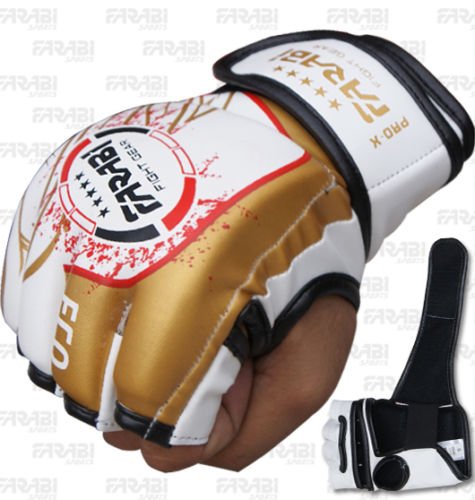 Farabi MMA Fighter Gloves Tapout Synthetic Leather Series for Muai Thai, Martial Arts, Kickboxing UFC Cage Grappling Training Sparring Workout Punching Sessions. (Small)
