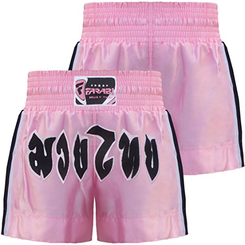 Farabi Muay Thai Shorts Kickboxing Pink Boxing Trunks Kids to Adult (S) Farabi Muay Thai Shorts Kickboxing Pink Boxing Trunks Kids to Adult (S)