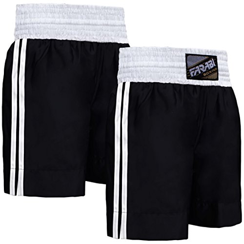Farabi Pro Boxing Shorts for Boxing Training Punching, Sparring Fitness Gym Clothing Fairtex jiu Jitsu MMA Muay Thai Kickboxing Equipment Trunks (Black, X-Large)