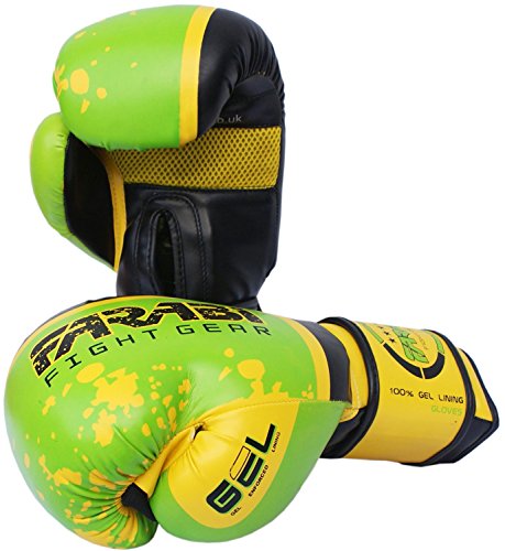 Farabi Pro Fighter - Guantes de Boxeo para Saco de Boxeo (Verde, 10oz) (Verde, 16oz)